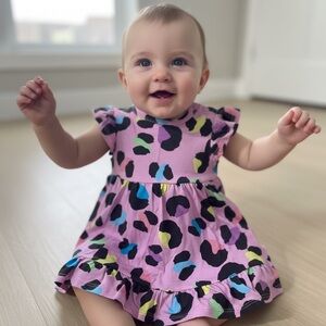 Pink Leopard Print Baby Dress bodysuit